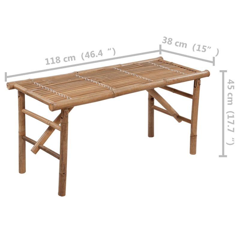 Casa si Gradina - Gradina si terasa - Mobilier exterior - Bancute de gradina - Banca de gradina pliabila cu perna, 118 cm, bambus, verde, mărime 120x50x4 cm - Infinity.ro
