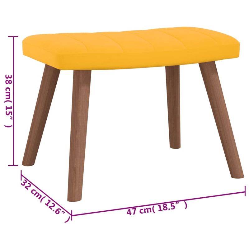 Casa si Gradina - Mobilier - Scaune si fotolii - Fotolii - Fotoliu relaxare cu taburet, galben mustar, catifea - Infinity.ro