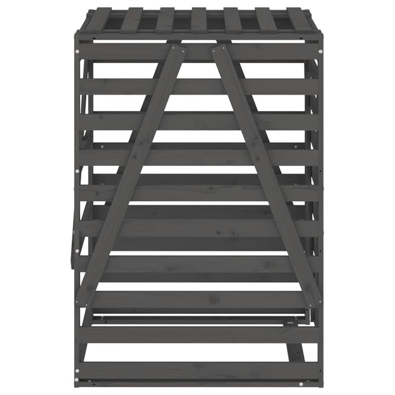 Casa si Gradina - Mobilier - Organizare si depozitare - Cosuri de gunoi - Depozitare cos de gunoi, gri, 84x90x128,5 cm, lemn masiv de pin - Infinity.ro