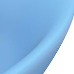 Casa si Gradina - Sanitare - Lavoar baie si accesorii - Lavoare si piedestale - Chiuveta lux cu preaplin, bleu mat, 58,5x39 cm, ceramica, oval - Infinity.ro
