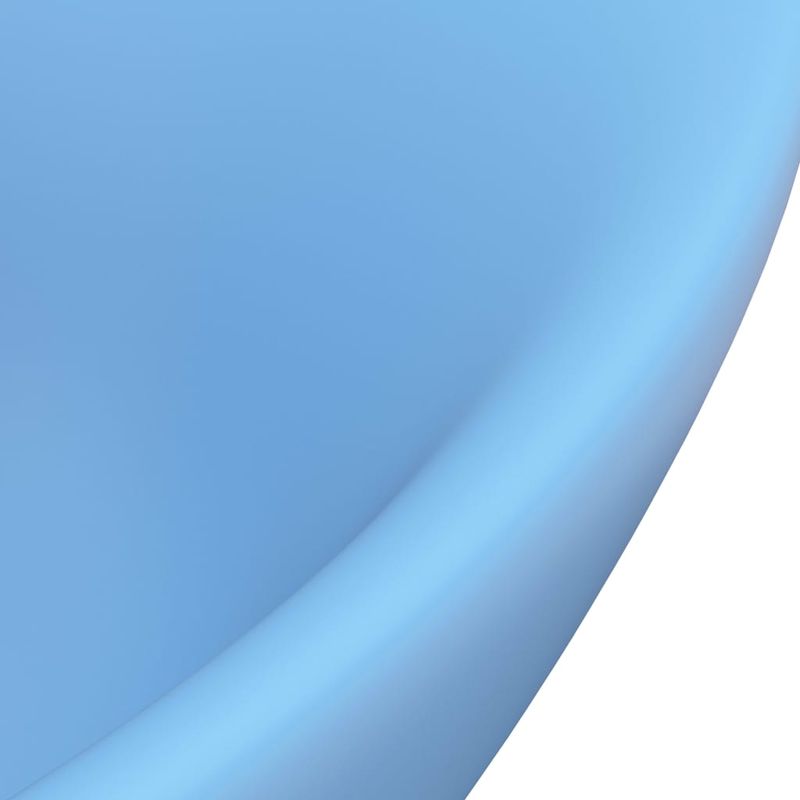 Casa si Gradina - Sanitare - Lavoar baie si accesorii - Lavoare si piedestale - Chiuveta lux cu preaplin, bleu mat, 58,5x39 cm, ceramica, oval - Infinity.ro