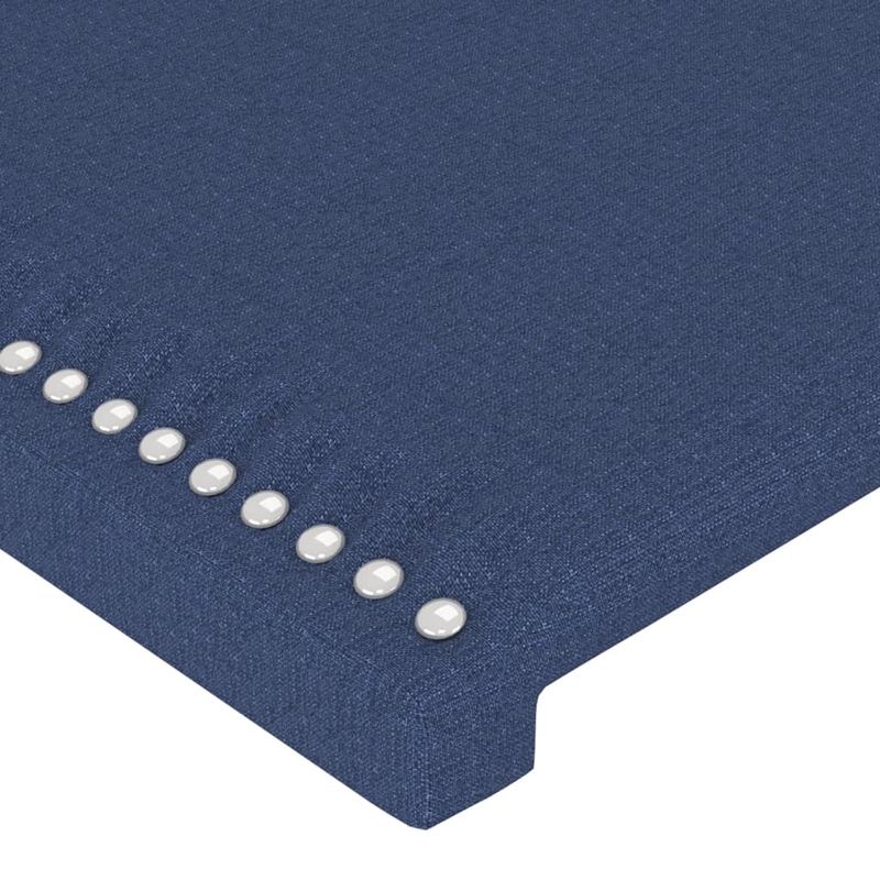 Casa si Gradina - Mobilier - Paturi si accesorii - Accesorii paturi - Tablie de pat cu aripioare, albastru, 183x23x118/128 cm, textil - Infinity.ro