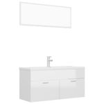 Casa si Gradina - Mobilier - Seturi de mobilier - Seturi baie - Set mobilier de baie, alb extralucios, lemn prelucrat - Infinity.ro