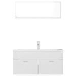 Casa si Gradina - Mobilier - Seturi de mobilier - Seturi baie - Set mobilier de baie, alb extralucios, lemn prelucrat - Infinity.ro