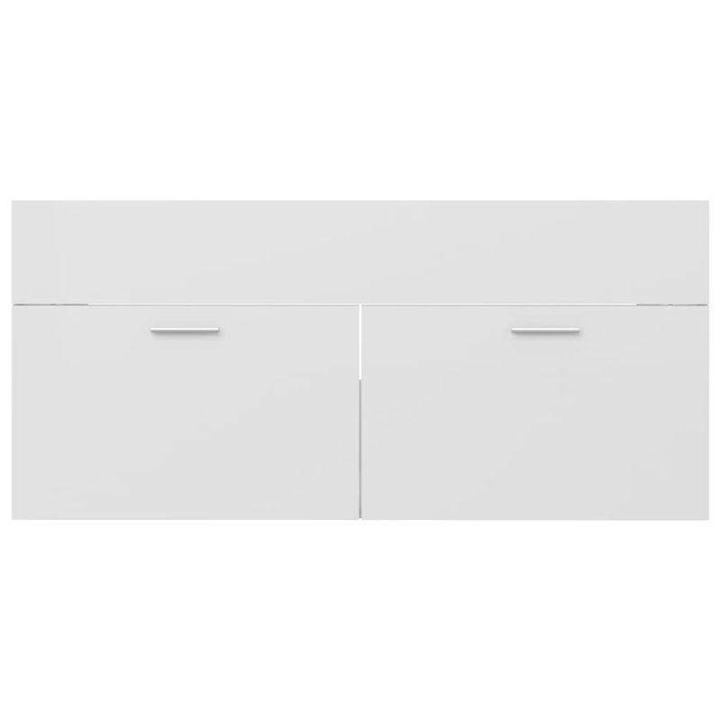 Casa si Gradina - Mobilier - Seturi de mobilier - Seturi baie - Set mobilier de baie, alb extralucios, lemn prelucrat - Infinity.ro