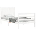 Casa si Gradina - Mobilier - Paturi si accesorii - Paturi - Cadru de pat cu tablie, alb, 90x200 cm, lemn masiv - Infinity.ro