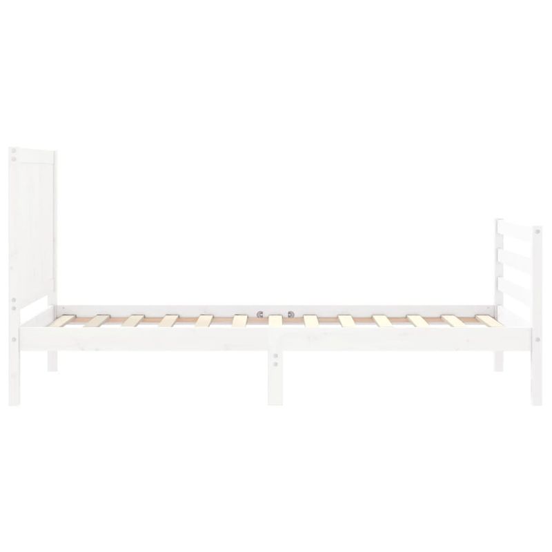 Casa si Gradina - Mobilier - Paturi si accesorii - Paturi - Cadru de pat cu tablie, alb, 90x200 cm, lemn masiv - Infinity.ro
