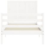 Casa si Gradina - Mobilier - Paturi si accesorii - Paturi - Cadru de pat cu tablie, alb, 90x200 cm, lemn masiv - Infinity.ro