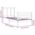 Casa si Gradina - Mobilier - Paturi si accesorii - Paturi - Cadru de pat cu tablie, alb, 90x200 cm, lemn masiv - Infinity.ro