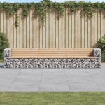 Casa si Gradina - Gradina si terasa - Mobilier exterior - Bancute de gradina - Banca de gradina, design gabion, 347x71x65,5cm, lemn masiv pin - Infinity.ro