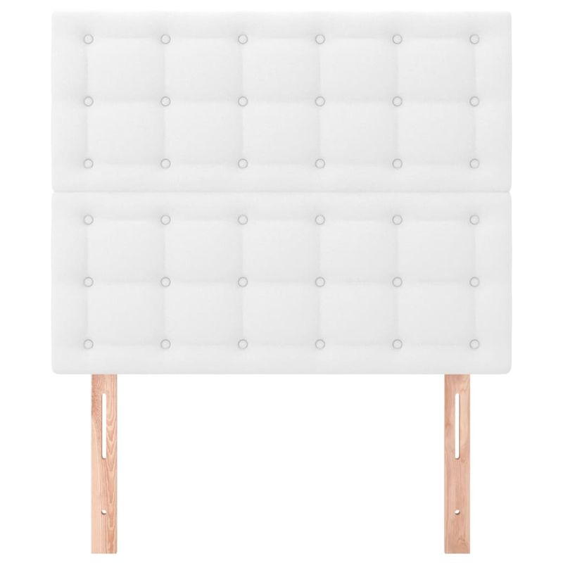 Casa si Gradina - Mobilier - Paturi si accesorii - Accesorii paturi - Tablii de pat, 2 buc, alb, 90x5x78/88 cm, piele ecologica - Infinity.ro