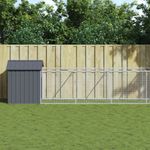 Petshop - Accesorii petshop - Culcusuri si custi - Custi interior si exterior - Cusca caine cu acoperis antracit 117x1221x123cm otel galvanizat - Infinity.ro