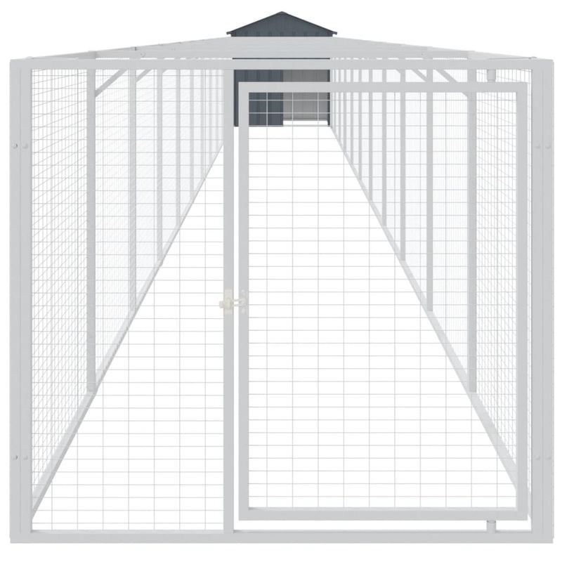 Petshop - Accesorii petshop - Culcusuri si custi - Custi interior si exterior - Cusca caine cu acoperis antracit 117x1221x123cm otel galvanizat - Infinity.ro