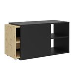 Casa si Gradina - Mobilier - Comode si corpuri - Comode - FMD Comoda TV 2 compartimente deschise negru&stejar 133,5x39,9x49,2 cm - Infinity.ro