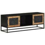 Casa si Gradina - Mobilier - Comode si corpuri - Comode - Comoda TV, 110x30x40 cm, lemn masiv de mango brut si fier - Infinity.ro