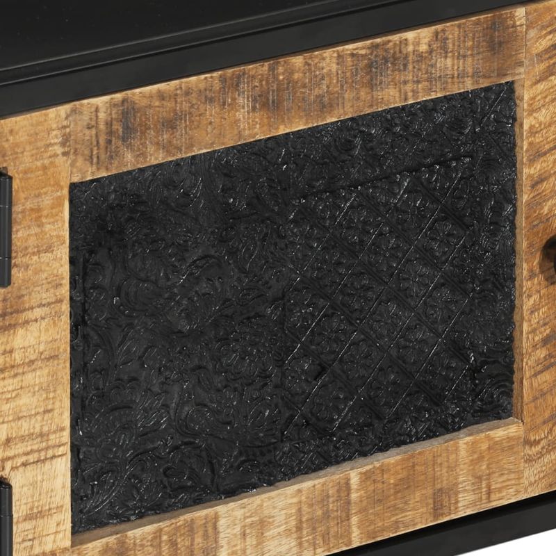 Casa si Gradina - Mobilier - Comode si corpuri - Comode - Comoda TV, 110x30x40 cm, lemn masiv de mango brut si fier - Infinity.ro