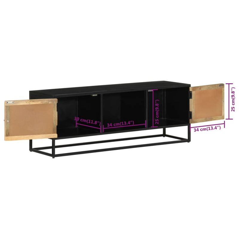 Casa si Gradina - Mobilier - Comode si corpuri - Comode - Comoda TV, 110x30x40 cm, lemn masiv de mango brut si fier - Infinity.ro