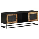 Casa si Gradina - Mobilier - Comode si corpuri - Comode - Comoda TV, 110x30x40 cm, lemn masiv de mango brut si fier - Infinity.ro