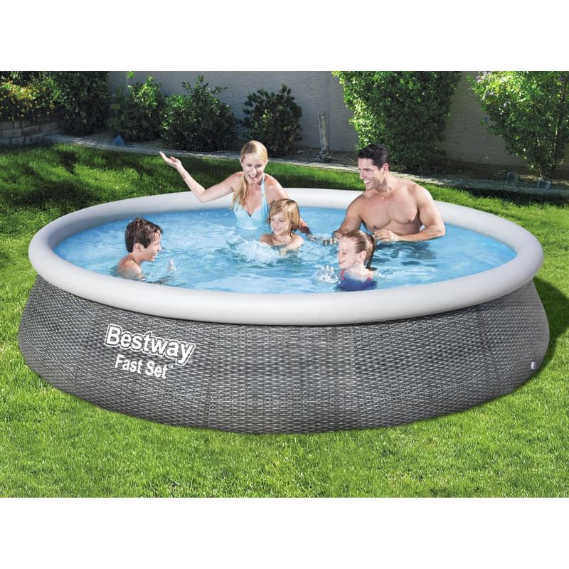 Casa si Gradina - Gradina si terasa - Piscine si accesorii - Piscine - Bestway Set piscina gonflabila Fast Set, cu pompa, 396 x 84 cm - Infinity.ro