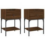 Casa si Gradina - Mobilier - Comode si corpuri - Noptiere - Noptiere, 2 buc., stejar maro, 40,5x31x60 cm, lemn compozit - Infinity.ro