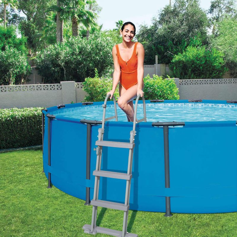 Casa si Gradina - Constructii - Scari si accesorii interioare - Scari piscine - Bestway Scara de siguranta piscina cu 4 trepte Flowclear 122 cm, 58331 - Infinity.ro