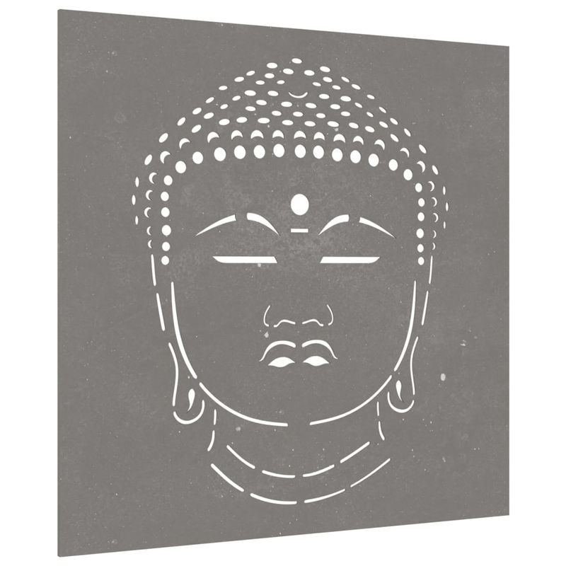 Casa si Gradina - Decoratiuni - Decoratiuni perete - Decor perete de gradina 55x55 cm design cap Buddha otel Corten - Infinity.ro