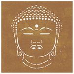 Casa si Gradina - Decoratiuni - Decoratiuni perete - Decor perete de gradina 55x55 cm design cap Buddha otel Corten - Infinity.ro
