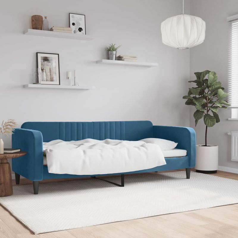 Casa si Gradina - Mobilier - Paturi si accesorii - Paturi - Pat de zi, albastru, 80x200 cm, catifea - Infinity.ro