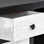 Casa si Gradina - Mobilier - Comode si corpuri - Comode - Comoda TV sculptata manual gri&alb 120x30x40cm lemn masiv mango - Infinity.ro