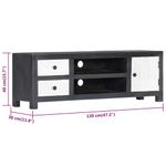 Casa si Gradina - Mobilier - Comode si corpuri - Comode - Comoda TV sculptata manual gri&alb 120x30x40cm lemn masiv mango - Infinity.ro
