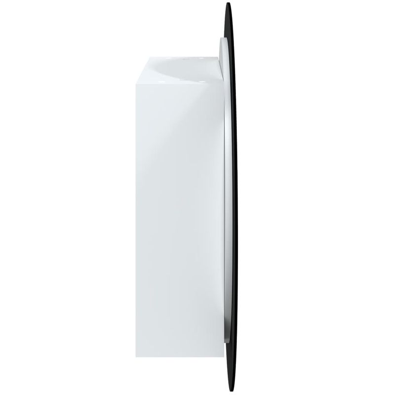 Casa si Gradina - Mobilier - Mobilier baie - Corpuri baie - Dulap de baie cu oglinda rotunda si LED, alb, 54x54x17,5 cm - Infinity.ro