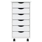 Casa si Gradina - Mobilier - Dulapuri si sifoniere - Dulapuri - Dulap rulant cu sertare MOSS, alb, lemn masiv de pin - Infinity.ro