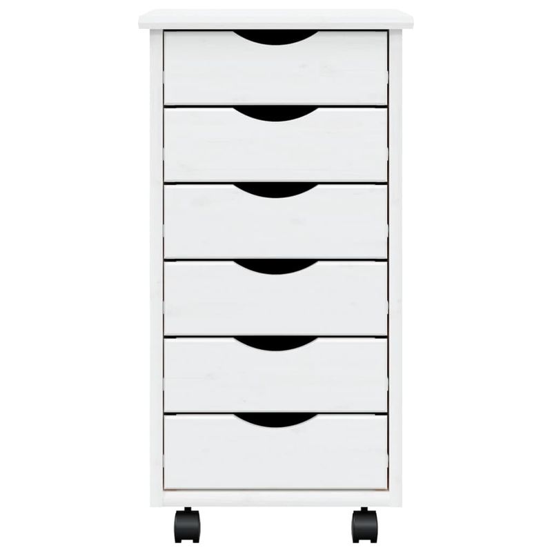 Casa si Gradina - Mobilier - Dulapuri si sifoniere - Dulapuri - Dulap rulant cu sertare MOSS, alb, lemn masiv de pin - Infinity.ro