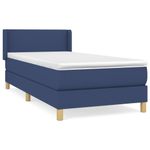 Casa si Gradina - Mobilier - Paturi si accesorii - Paturi - Pat box spring cu saltea, albastru, 90x200 cm, textil - Infinity.ro