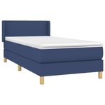 Casa si Gradina - Mobilier - Paturi si accesorii - Paturi - Pat box spring cu saltea, albastru, 90x200 cm, textil - Infinity.ro