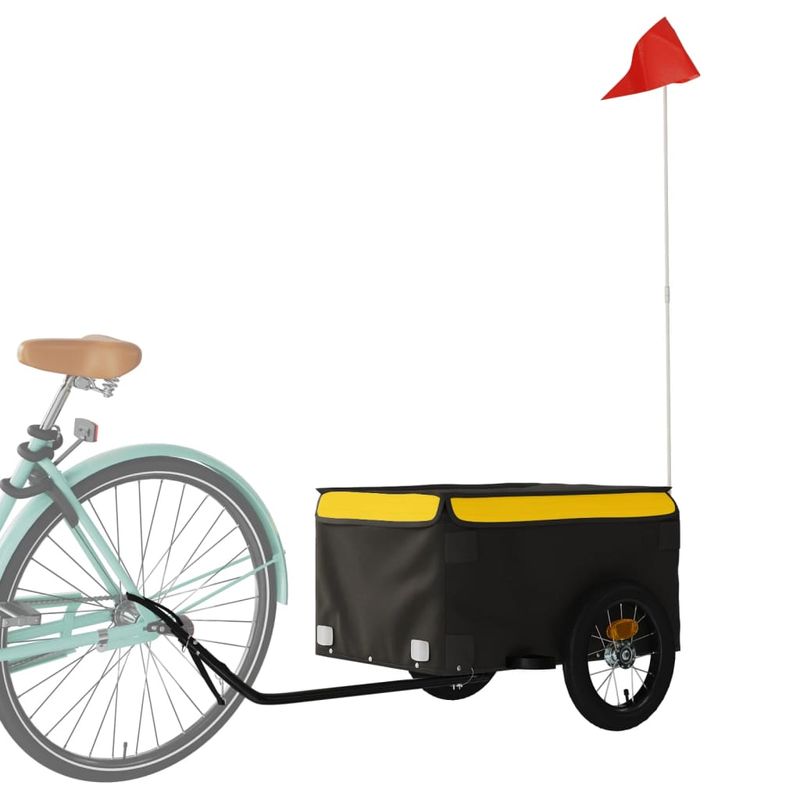 Sport si Outdoor - Ciclism - Accesorii pentru biciclete - Remorci biciclete - Remorca pentru biciclete, negru și galben, 30 kg, fier, mărime 120x54x44 cm - Infinity.ro