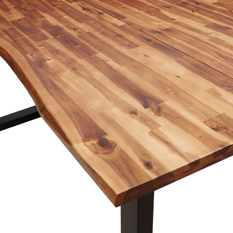 Casa si Gradina - Mobilier - Seturi de mobilier - Seturi mese si scaune - Set de masa din 3 piese, margini naturale, lemn masiv de acacia, lungime 180 cm - Infinity.ro