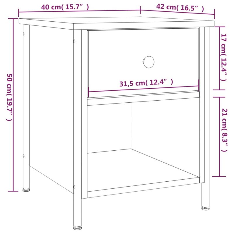 Casa si Gradina - Mobilier - Comode si corpuri - Noptiere - Noptiere, 2 buc., gri sonoma, 40x42x50 cm, lemn compozit - Infinity.ro