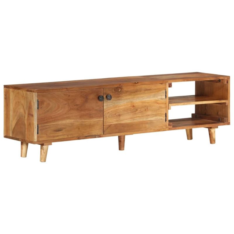 Casa si Gradina - Mobilier - Comode si corpuri - Comode - Comoda TV, lemn masiv acacia cu finisaj tip miere, 140x30x40 cm - Infinity.ro