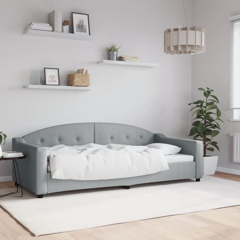 Casa si Gradina - Mobilier - Paturi si accesorii - Paturi - Pat de zi, gri deschis, 90x200 cm, material textil - Infinity.ro