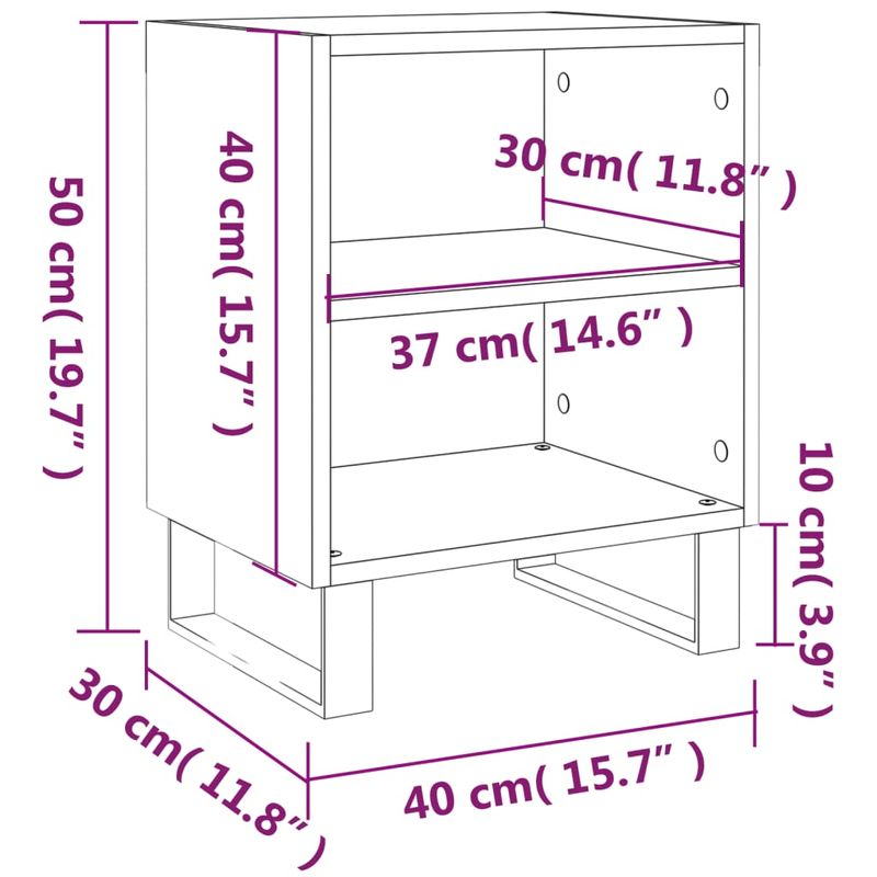 Casa si Gradina - Mobilier - Comode si corpuri - Noptiere - Noptiera, alb, 40x30x50 cm, lemn compozit - Infinity.ro