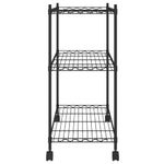 Casa si Gradina - Mobilier - Biblioteci si rafturi - Rafturi - Raft depozitare cu roti, 3 niveluri, negru, 60x35x81cm, 150 kg - Infinity.ro