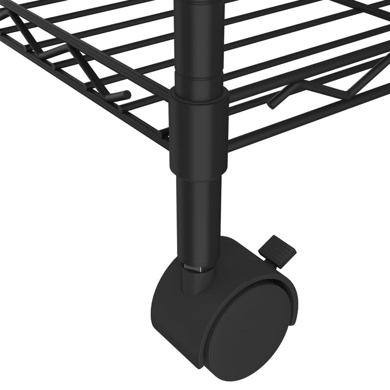 Casa si Gradina - Mobilier - Biblioteci si rafturi - Rafturi - Raft depozitare cu roti, 3 niveluri, negru, 60x35x81cm, 150 kg - Infinity.ro