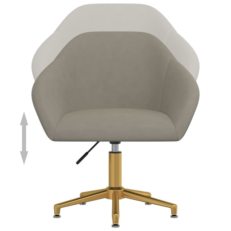 Casa si Gradina - Mobilier - Scaune si fotolii - Scaune - Scaune de bucatarie pivotante, 2 buc., gri deschis, catifea - Infinity.ro