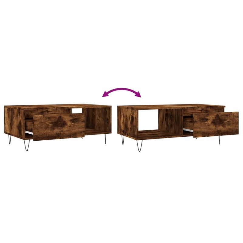 Casa si Gradina - Mobilier - Mese si birouri - Masute de cafea - Masuta de cafea, stejar fumuriu, 90x50x36,5 cm, lemn prelucrat - Infinity.ro