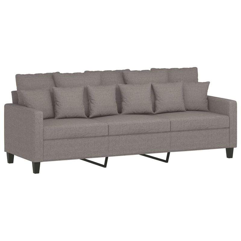 Casa si Gradina - Mobilier - Canapele si coltare - Canapele - Canapea cu 3 locuri si taburet, taupe, 180 cm, material textil - Infinity.ro