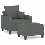 Casa si Gradina - Mobilier - Scaune si fotolii - Fotolii - Fotoliu canapea cu taburet, gri inchis, 60 cm, textil - Infinity.ro