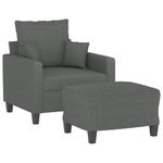 Casa si Gradina - Mobilier - Scaune si fotolii - Fotolii - Fotoliu canapea cu taburet, gri inchis, 60 cm, textil - Infinity.ro