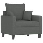 Casa si Gradina - Mobilier - Scaune si fotolii - Fotolii - Fotoliu canapea cu taburet, gri inchis, 60 cm, textil - Infinity.ro