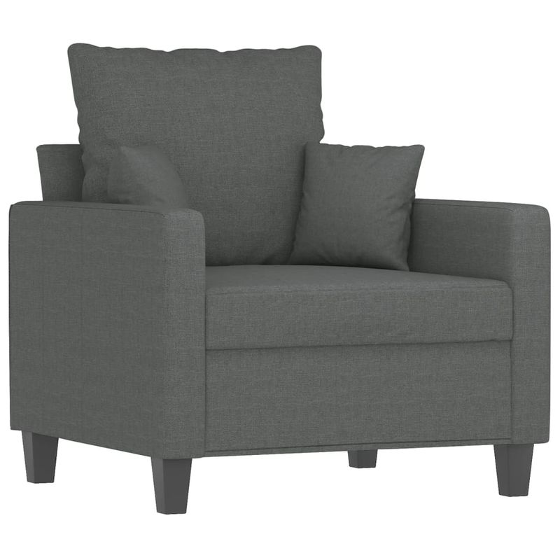 Casa si Gradina - Mobilier - Scaune si fotolii - Fotolii - Fotoliu canapea cu taburet, gri inchis, 60 cm, textil - Infinity.ro